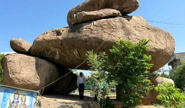 Tabelu Gundu or Tortoise Rock, BNR Hills. Image Source: Telangana Today